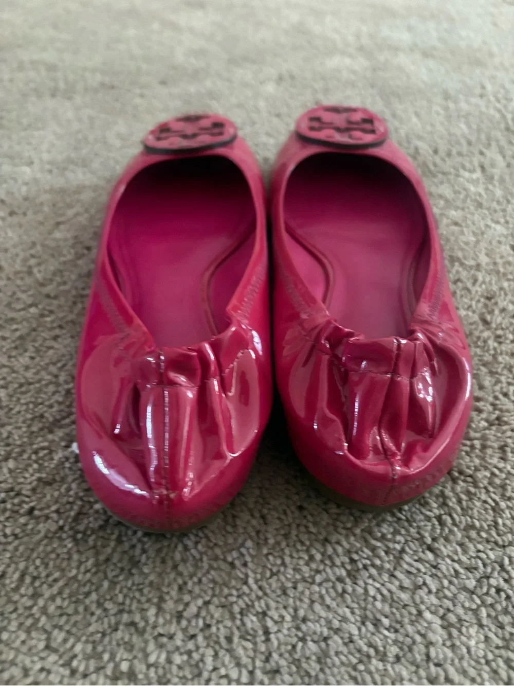 Women's Tory Burch Pink Patent Leather Ballet Flats